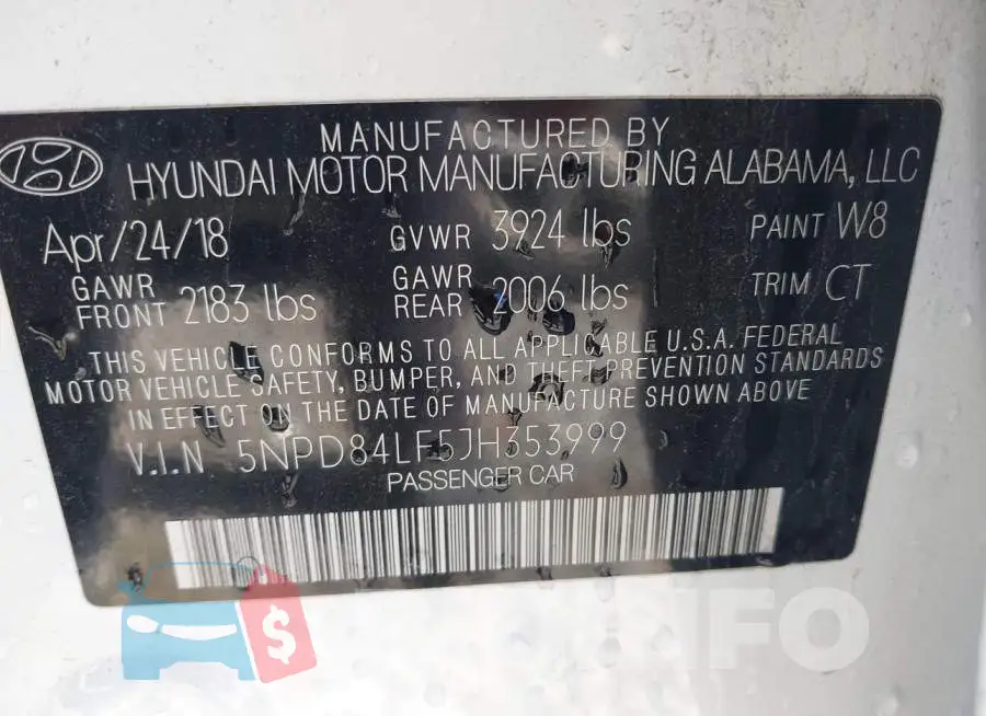 5NPD84LF5JH353999 Photo# 9