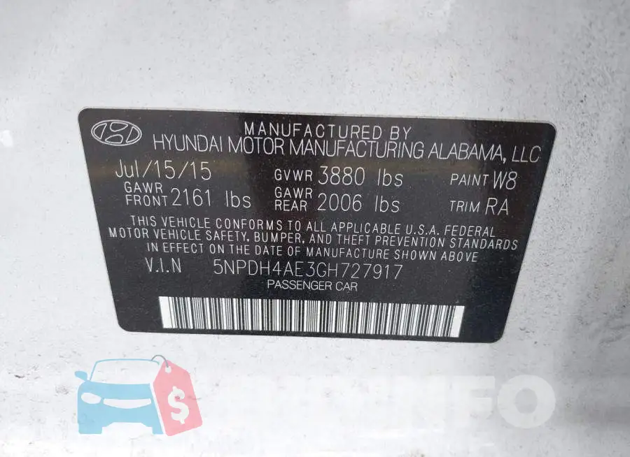 5NPDH4AE3GH727917 Photo# 9