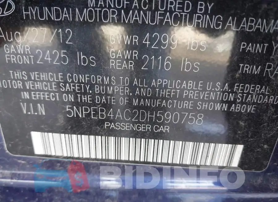 5NPEB4AC2DH590758 Photo# 9