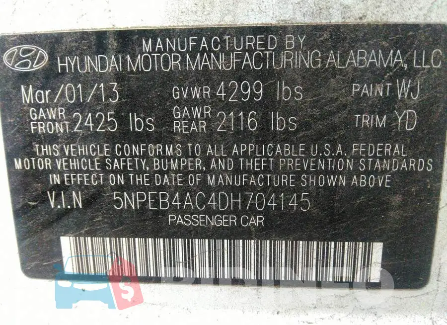 5NPEB4AC4DH704145 Photo# 9