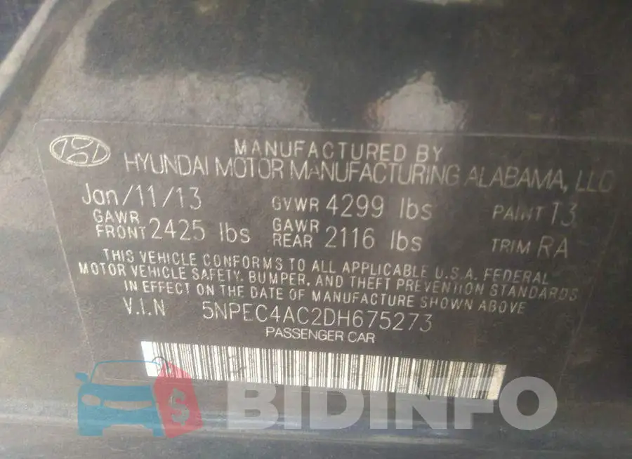 5NPEC4AC2DH675273 Photo# 9