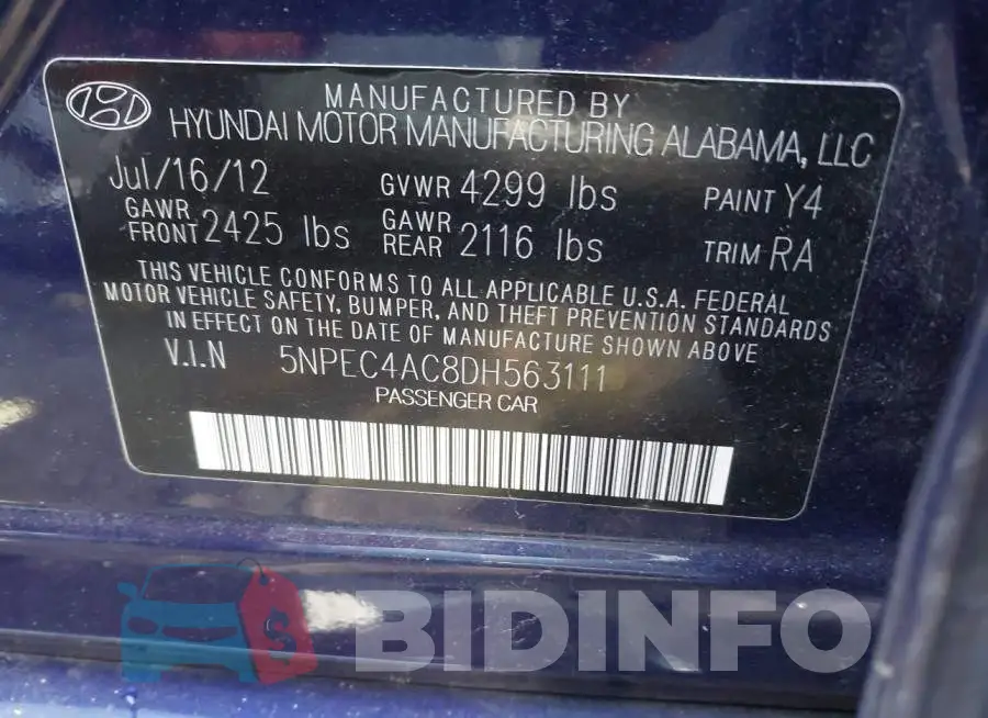 5NPEC4AC8DH563111 Photo# 9