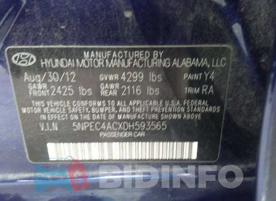 5NPEC4ACXDH593565 Photo# 9