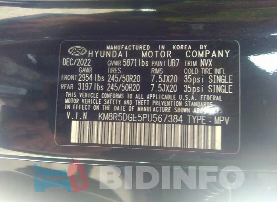KM8R5DGE5PU567384 Photo# 9