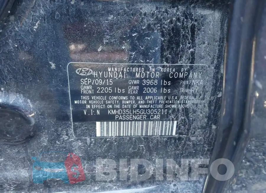 KMHD35LH5GU305211 Photo# 9