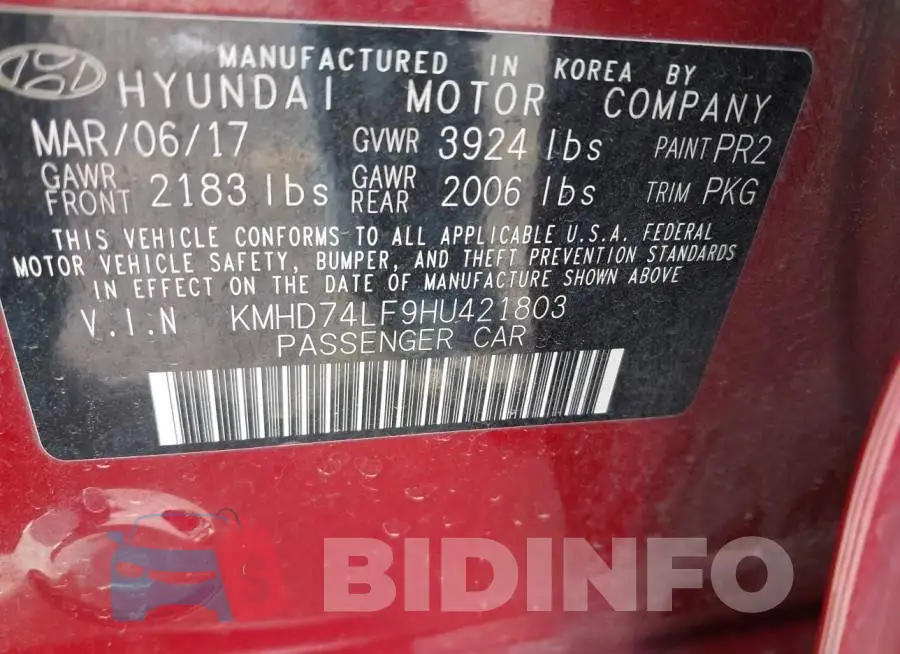 KMHD74LF9HU421803 Photo# 9