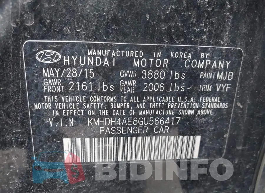 KMHDH4AE8GU566417 Photo# 9