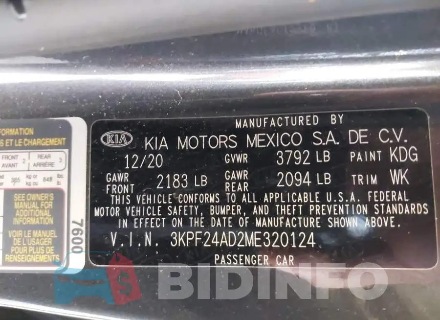 3KPF24AD2ME320124 Photo# 9