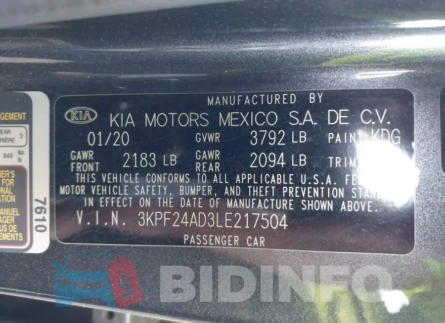 3KPF24AD3LE217504 Photo# 9