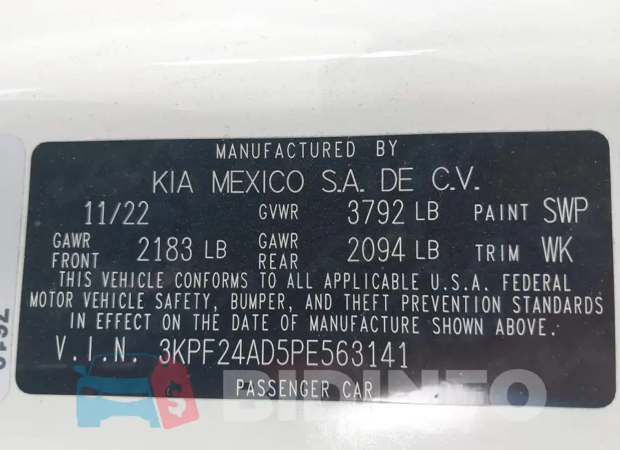 3KPF24AD5PE563141 Photo# 9