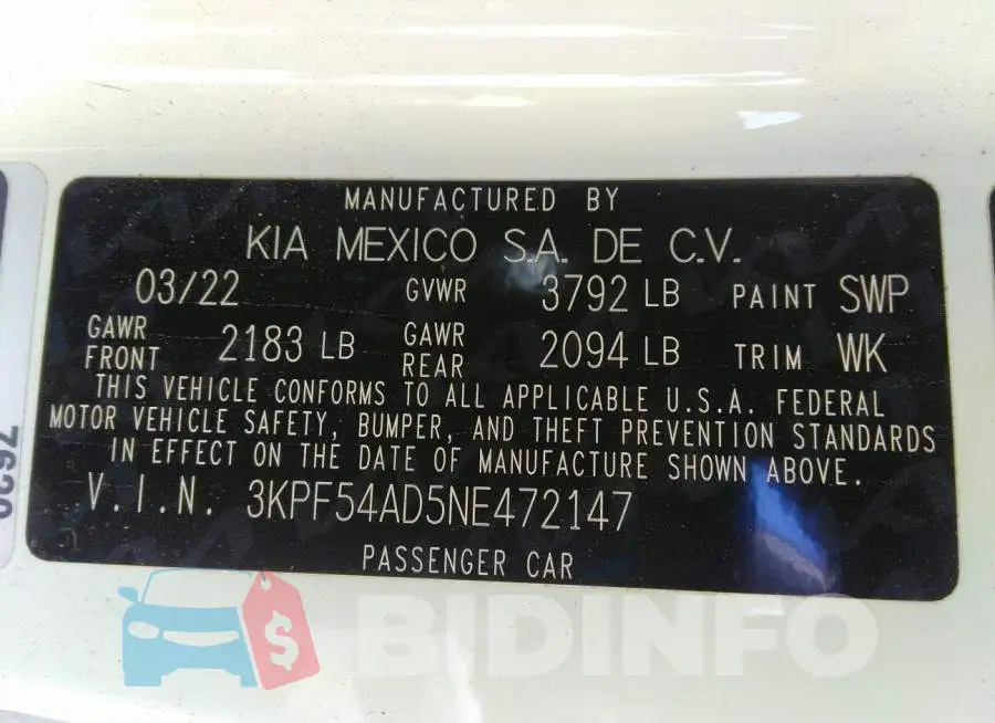 3KPF54AD5NE472147 Photo# 9