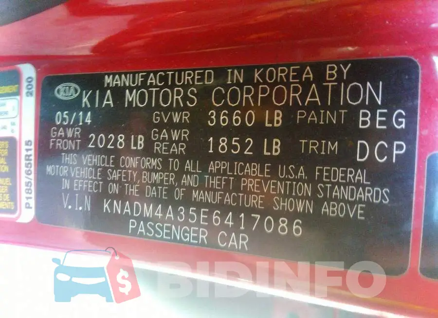 KNADM4A35E6417086 Photo# 9