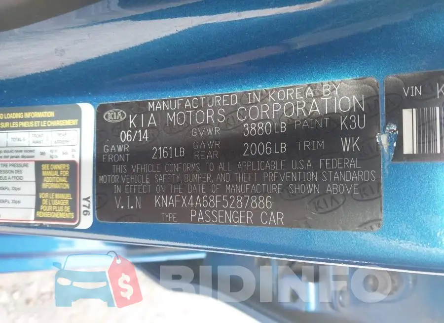 KNAFX4A68F5287886 Photo# 9