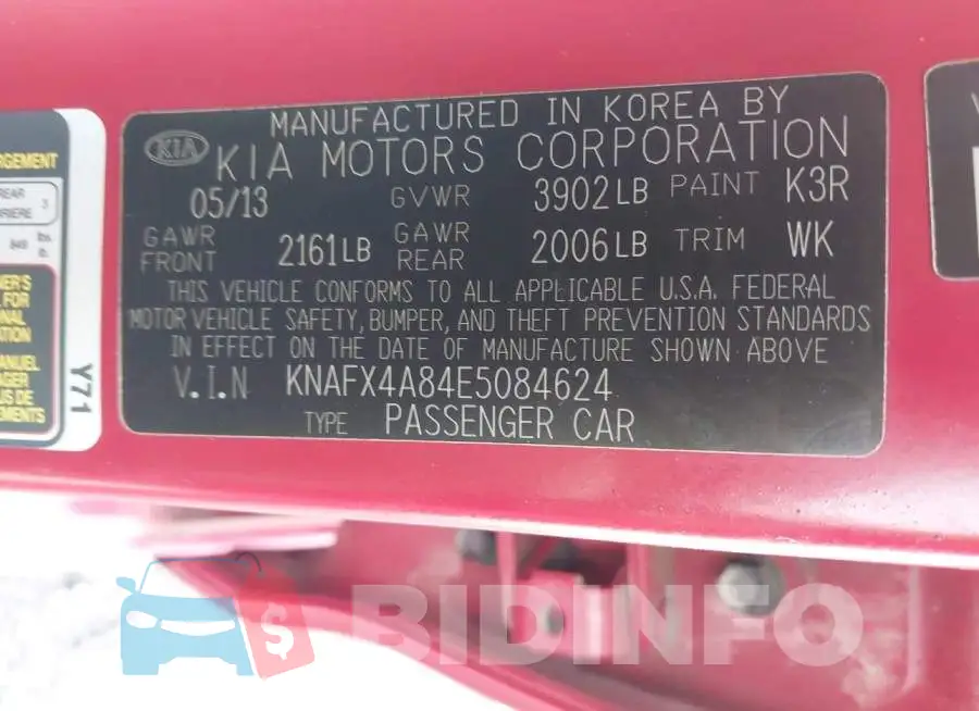 KNAFX4A84E5084624 Photo# 9