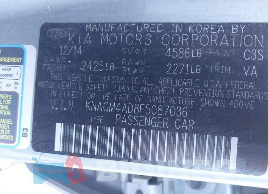 KNAGM4AD8F5087036 Photo# 9