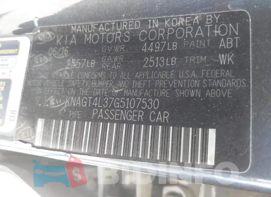 KNAGT4L37G5107530 Photo# 9