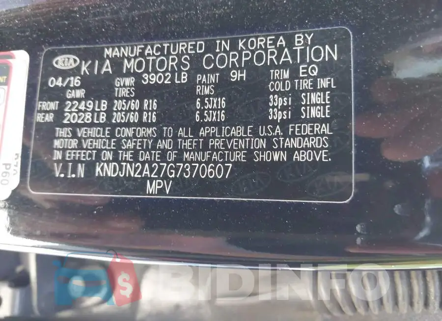 KNDJN2A27G7370607 Photo# 9