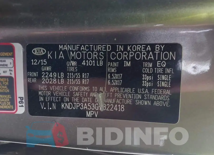 KNDJP3A53G7322418 Photo# 9
