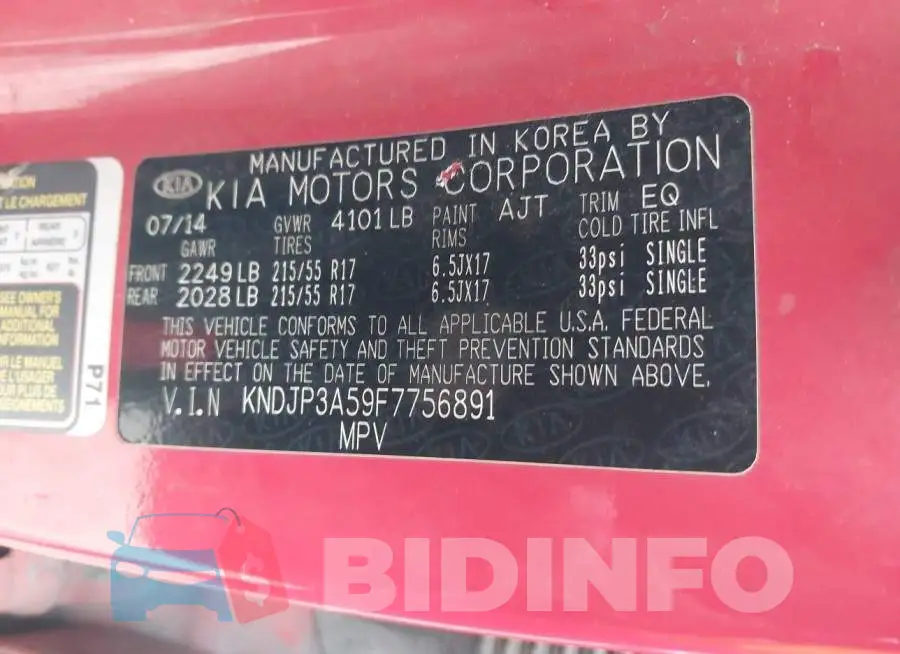 KNDJP3A59F7756891 Photo# 9