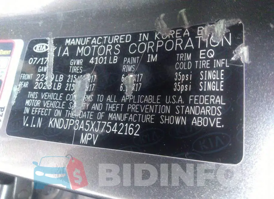 KNDJP3A5XJ7542162 Photo# 9