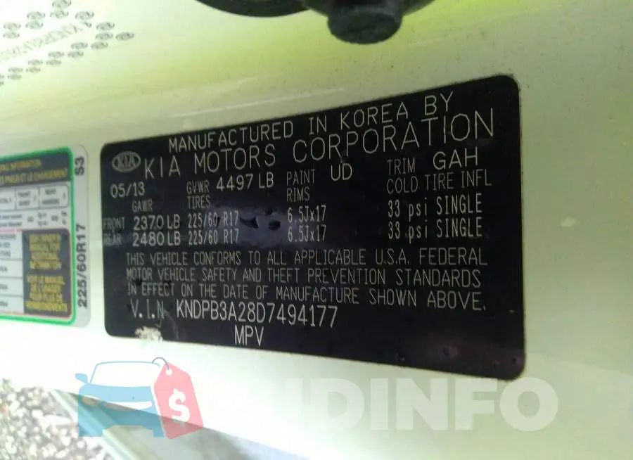 KNDPB3A28D7494177 Photo# 9