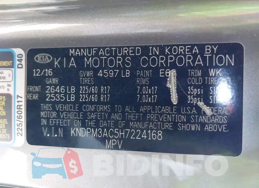 KNDPM3AC5H7224168 Photo# 9