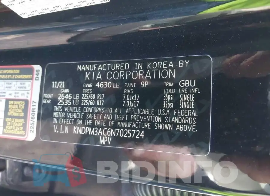 KNDPM3AC6N7025724 Photo# 9