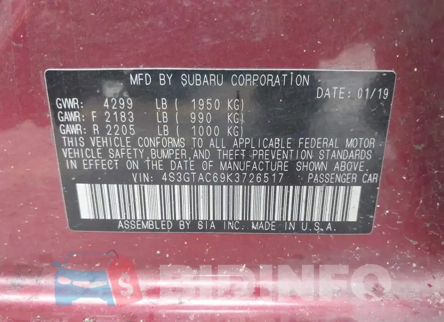 4S3GTAC69K3726517 Photo# 9