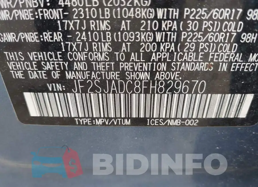JF2SJADC8FH829670 Photo# 9