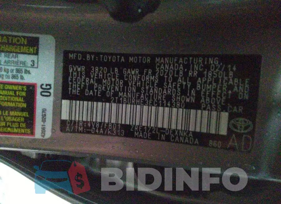 2T1BURHE3EC114380 Photo# 9