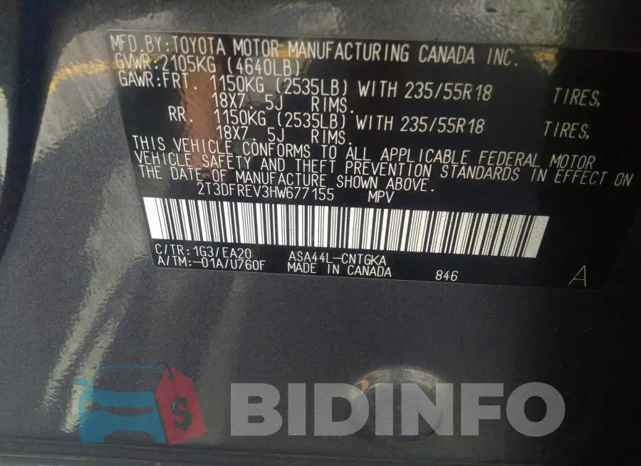 2T3DFREV3HW677155 Photo# 9