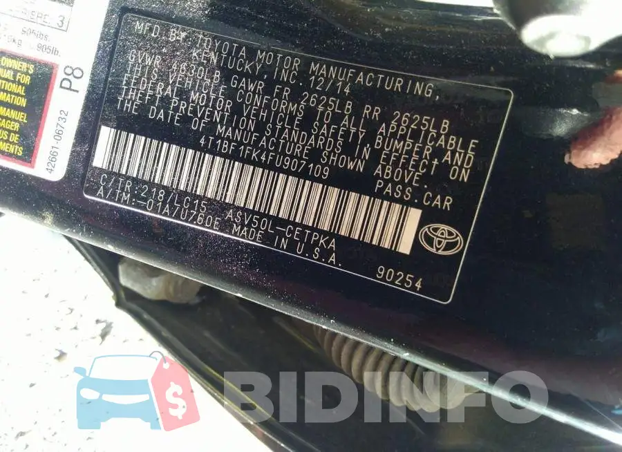 4T1BF1FK4FU907109 Photo# 9