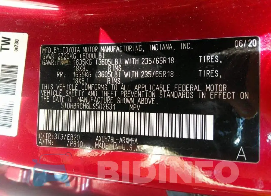 5TDHBRCH6LS502631 Photo# 9