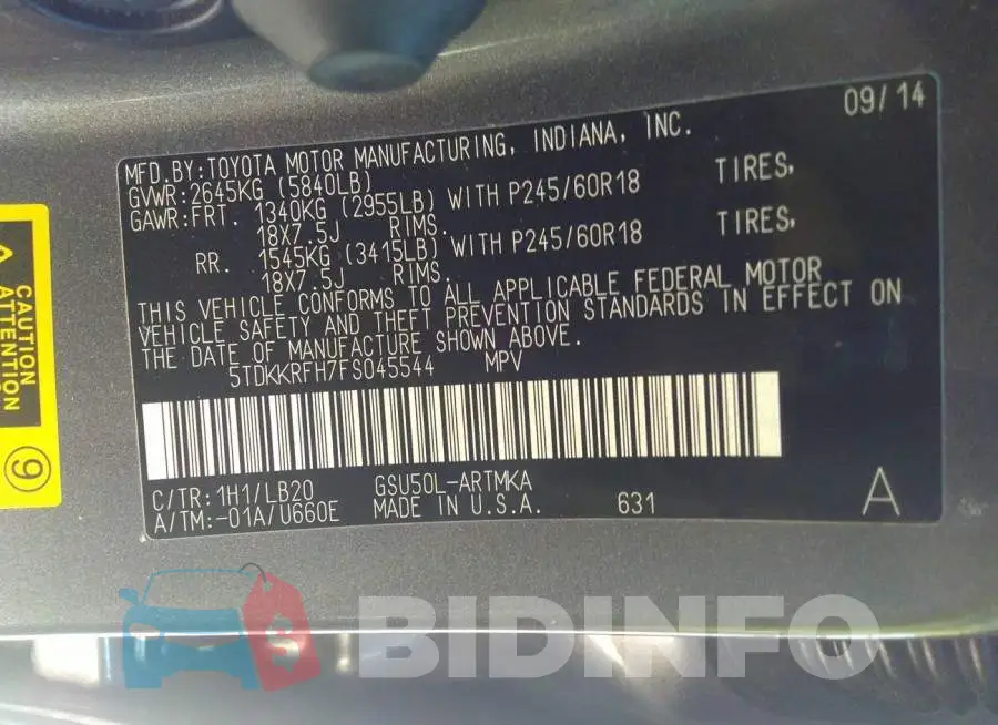 5TDKKRFH7FS045544 Photo# 9