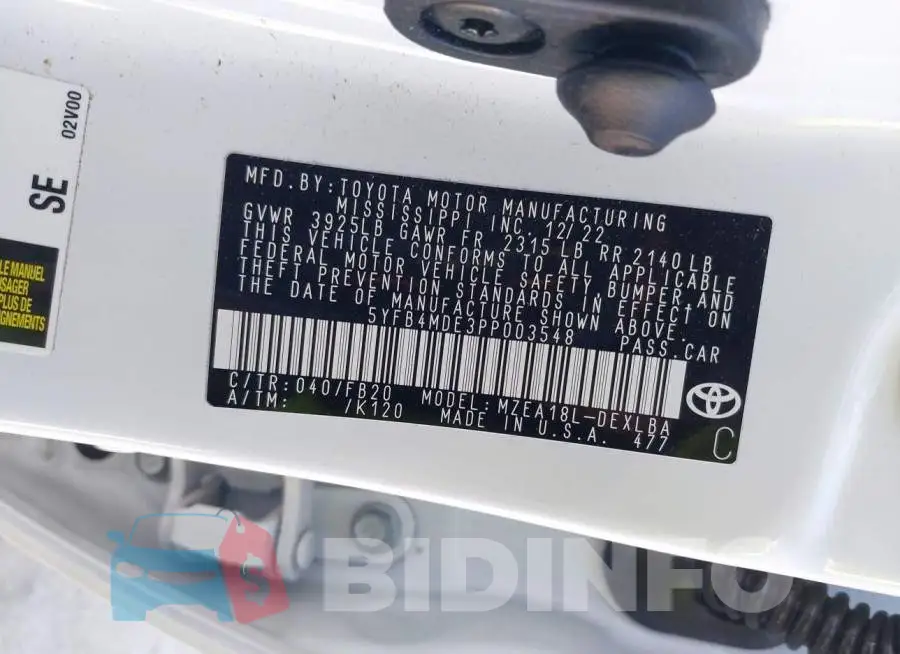 5YFB4MDE3PP003548 Photo# 9