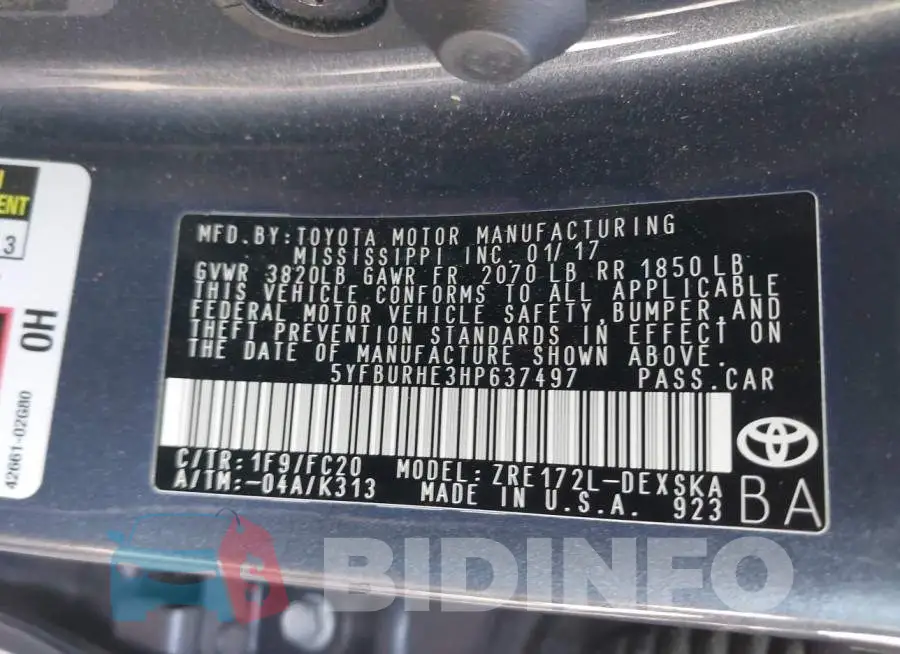 5YFBURHE3HP637497 Photo# 9