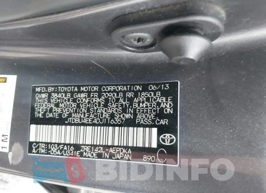 JTDBU4EE4DJ116357 Photo# 9