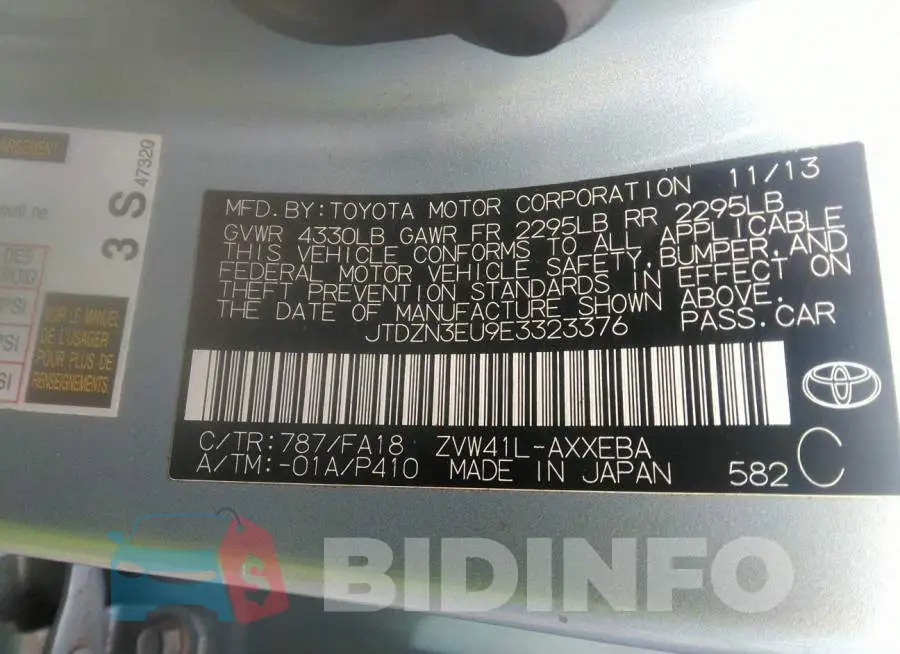 JTDZN3EU9E3323376 Photo# 9