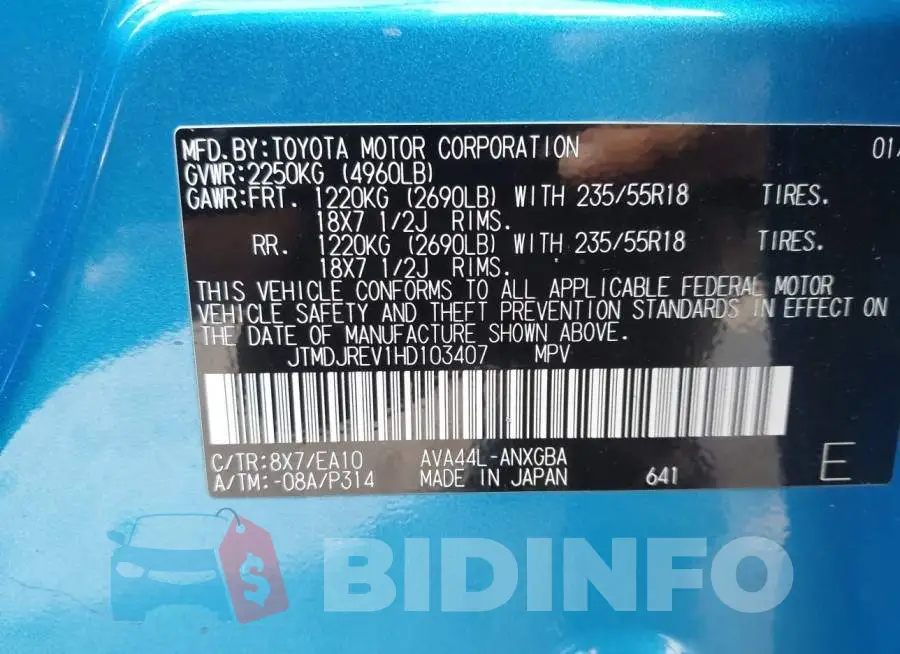 JTMDJREV1HD103407 Photo# 9