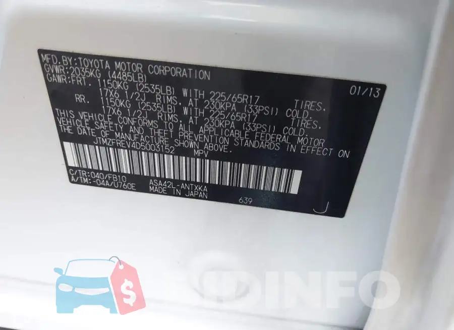 JTMZFREV4D5003152 Photo# 9