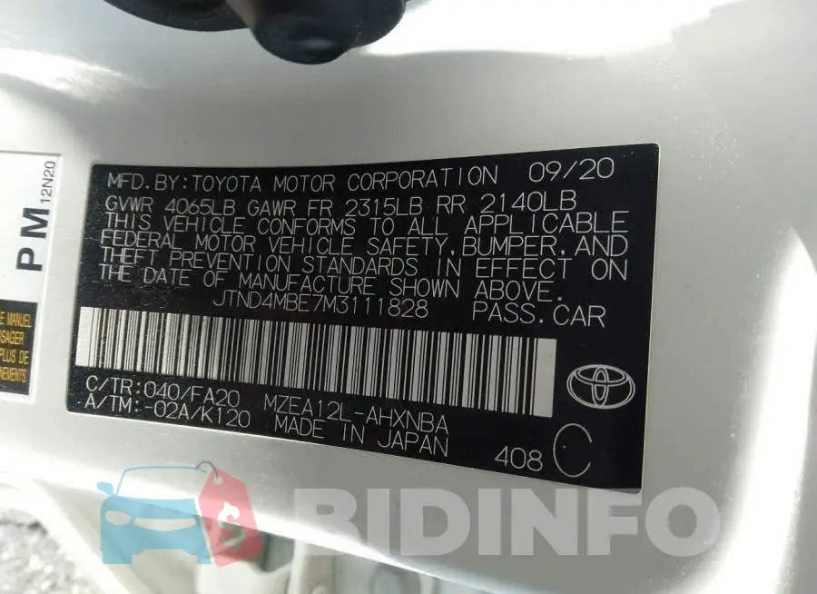 JTND4MBE7M3111828 Photo# 9