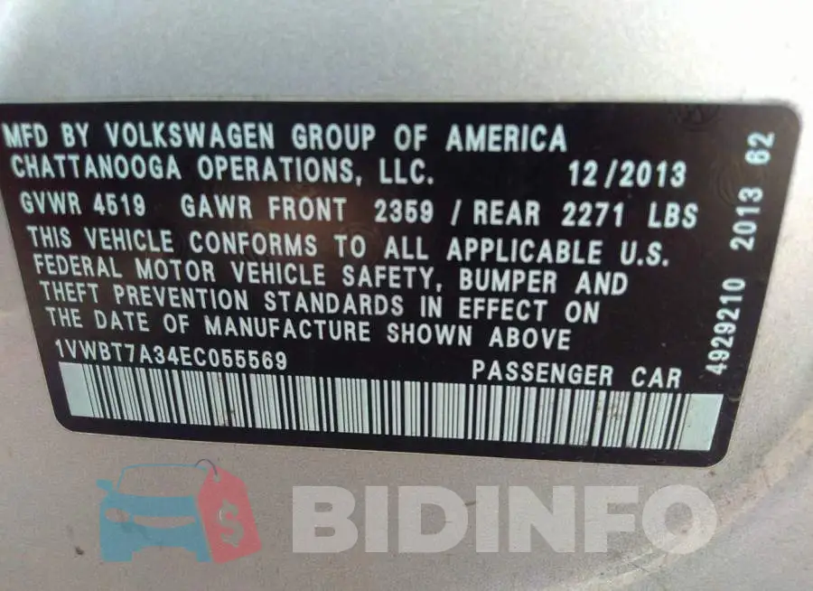 1VWBT7A34EC055569 Photo# 9