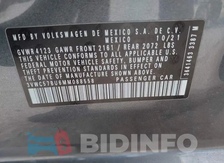 3VWC57BU6MM088558 Photo# 9