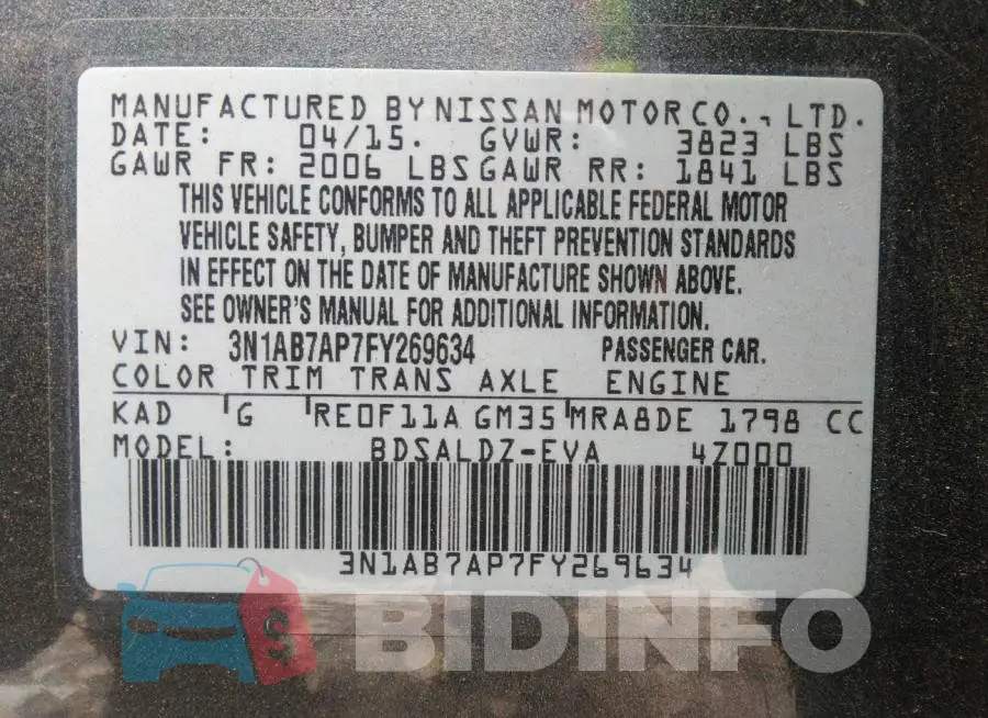 3N1AB7AP7FY269634 Photo# 9