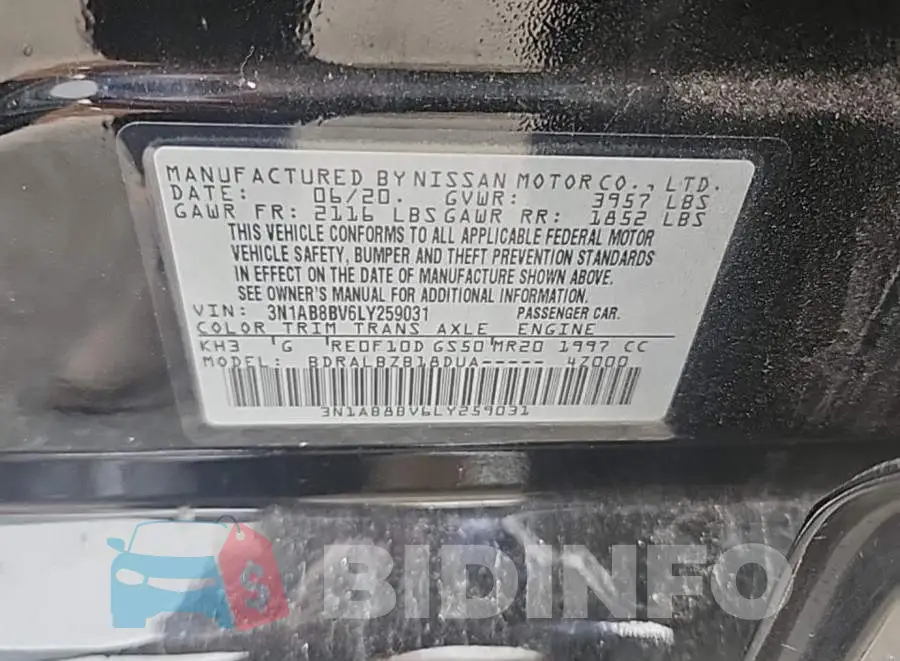 3N1AB8BV6LY259031 Photo# 8