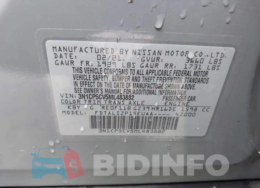 3N1CP5CV5ML483882 Photo# 9