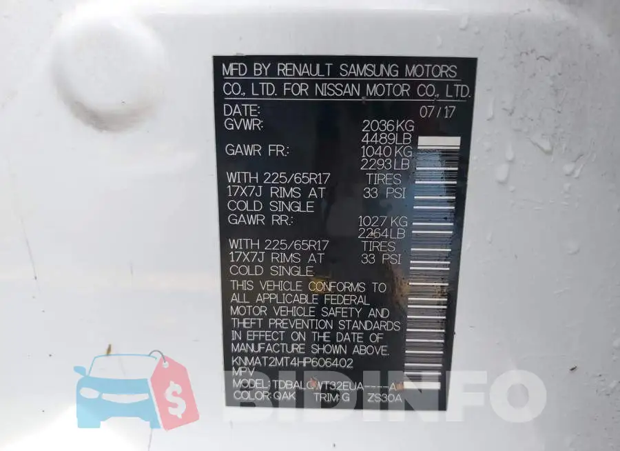 KNMAT2MT4HP606402 Photo# 9