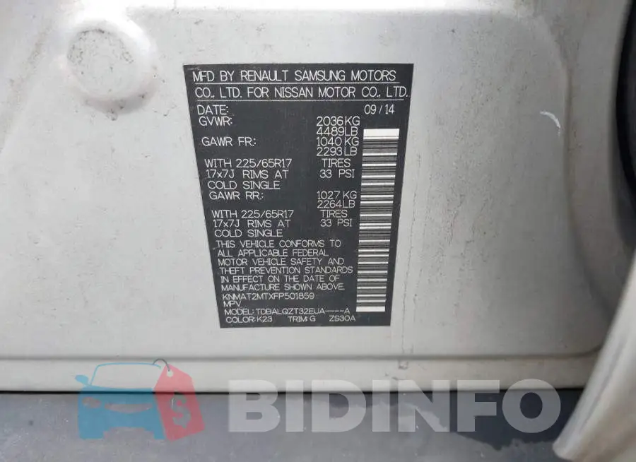 KNMAT2MTXFP501859 Photo# 9