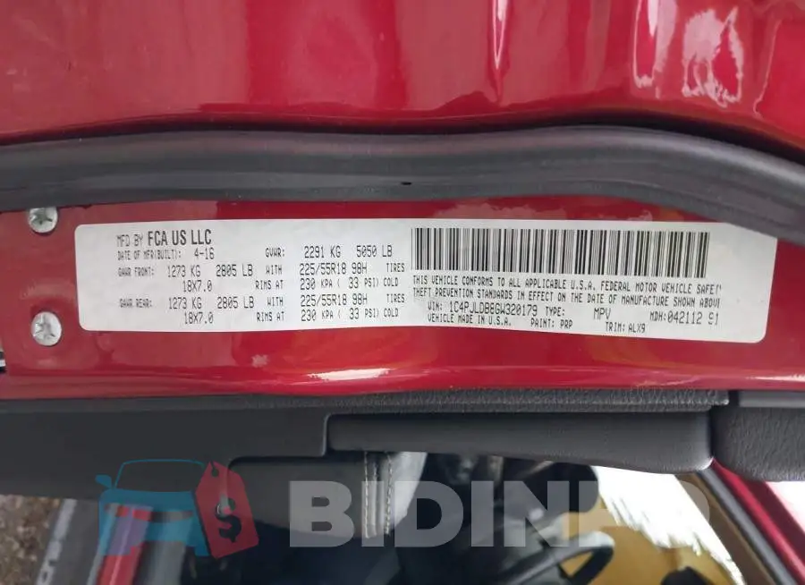 1C4PJLDB8GW320179 Photo# 9