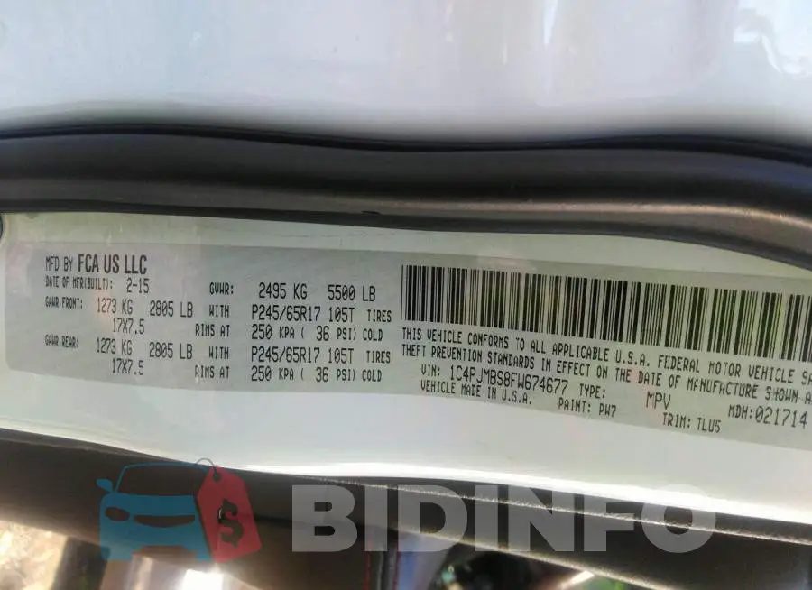 1C4PJMBS8FW674677 Photo# 9